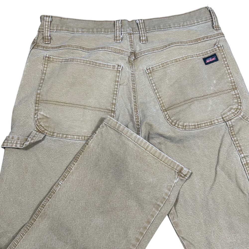 Dickies Carpenter Pants Workwear Utility Khaki Tan Cotton Blend 33x32 skater y2k
